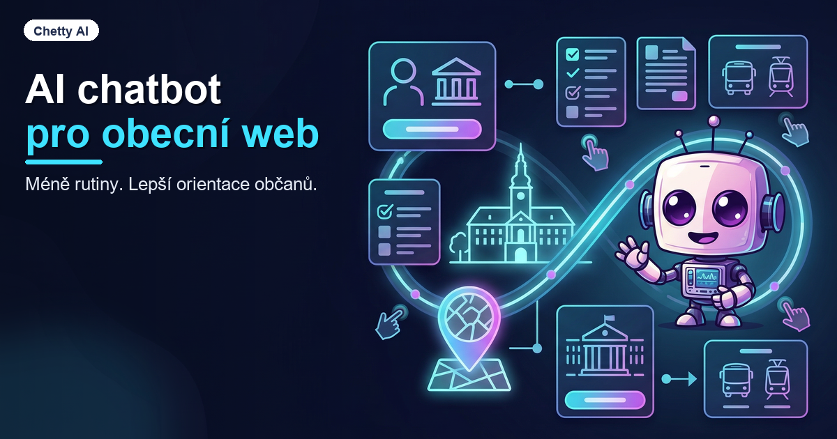 AI chatbot pro obecní web v Chetty vizuálním stylu